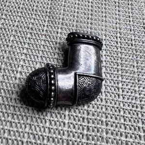 Vintage NEWPRO Silver Tone Christmas Stocking Brooch Steampunk Holiday Pin